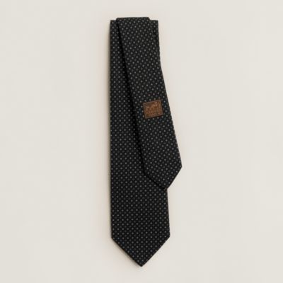 ✨美品✨エルメス　H柄　ファソネ　ホースシュー　バイカラー　ブラック　ネクタイ ✨美品✨エルメス H柄 ファソネ ホースシュー バイカラー